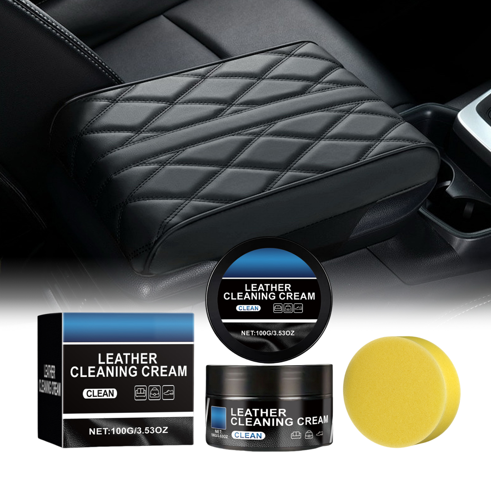 Car Interior Leather Cleaning Paste Vehicle Interior Maintenance Leather Decontamination Stain Removal Ointment