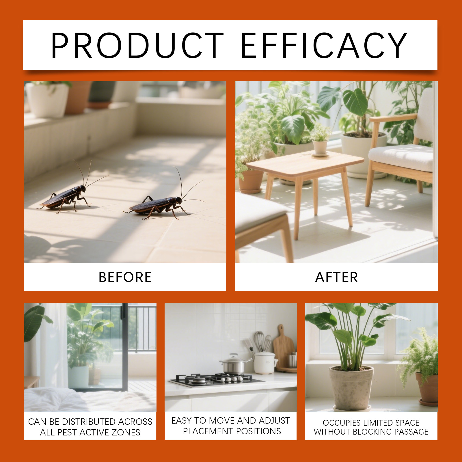 Cockroach Gel Bait Insecticidal Sticky Trap Kitchen Toilet Corner Gap Multi Place Disinfection Cleaning Supply