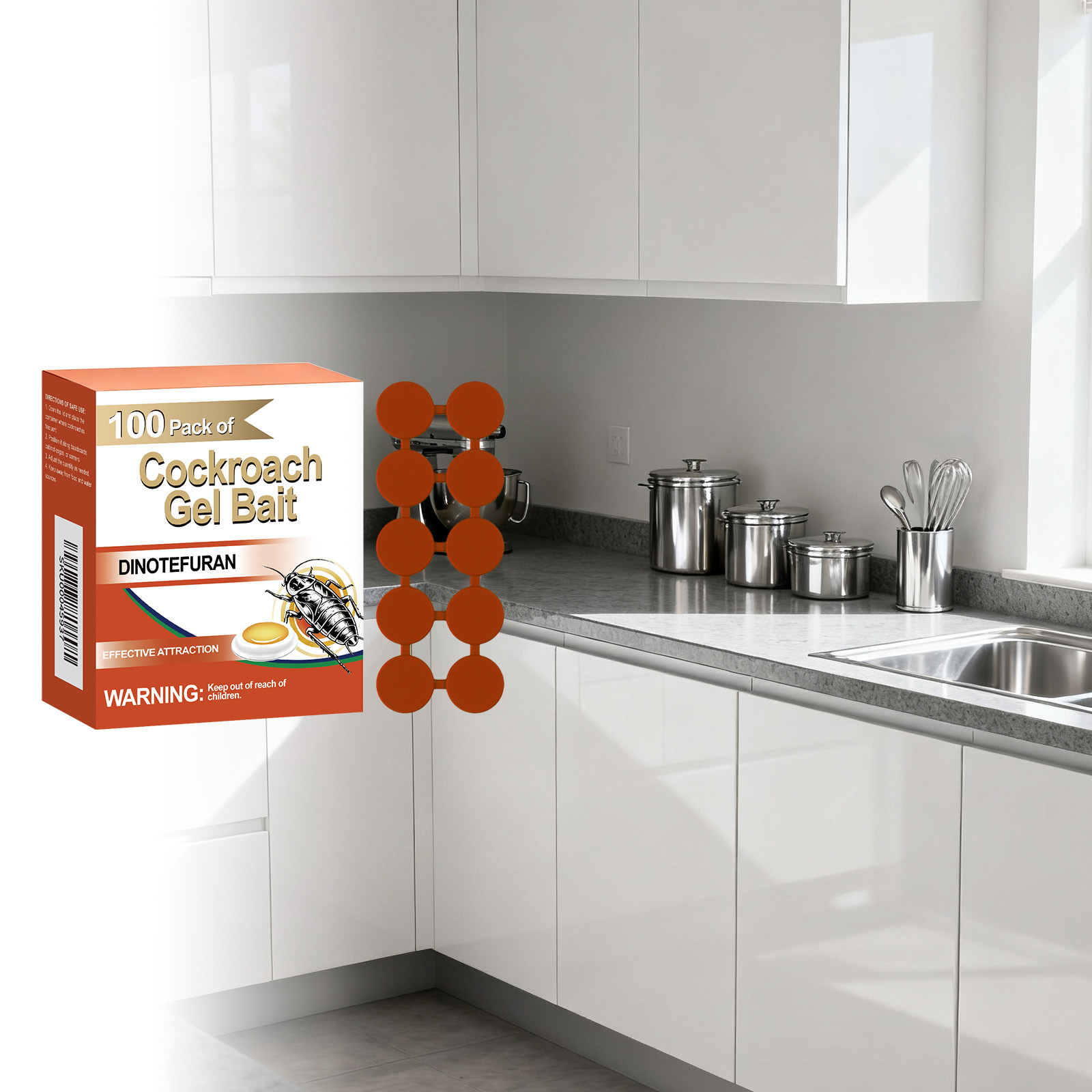 Cockroach Gel Bait Insecticidal Sticky Trap Kitchen Toilet Corner Gap Multi Place Disinfection Cleaning Supply