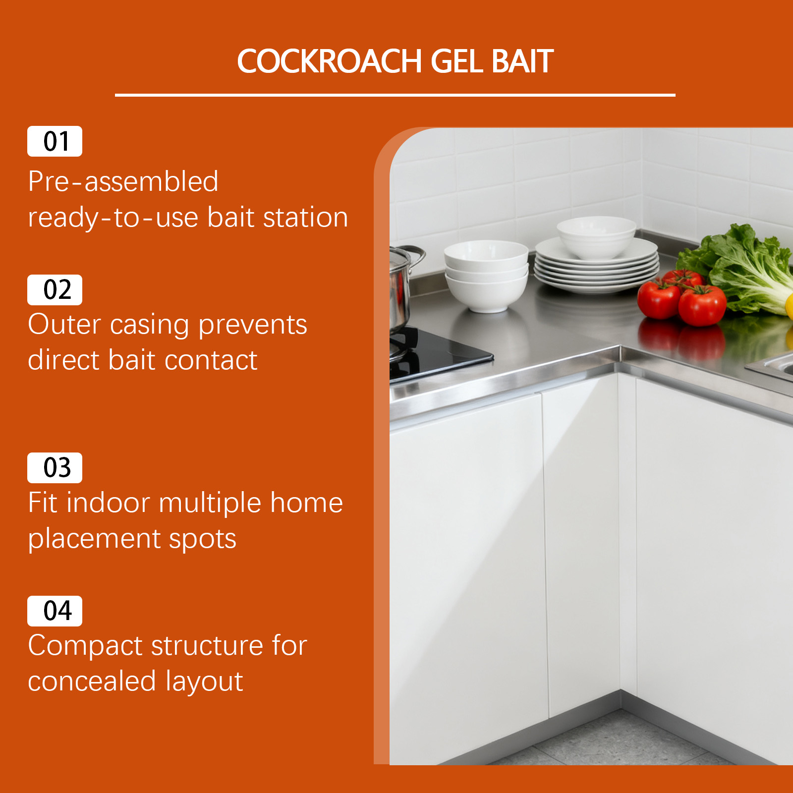 Cockroach Gel Bait Insecticidal Sticky Trap Kitchen Toilet Corner Gap Multi Place Disinfection Cleaning Supply