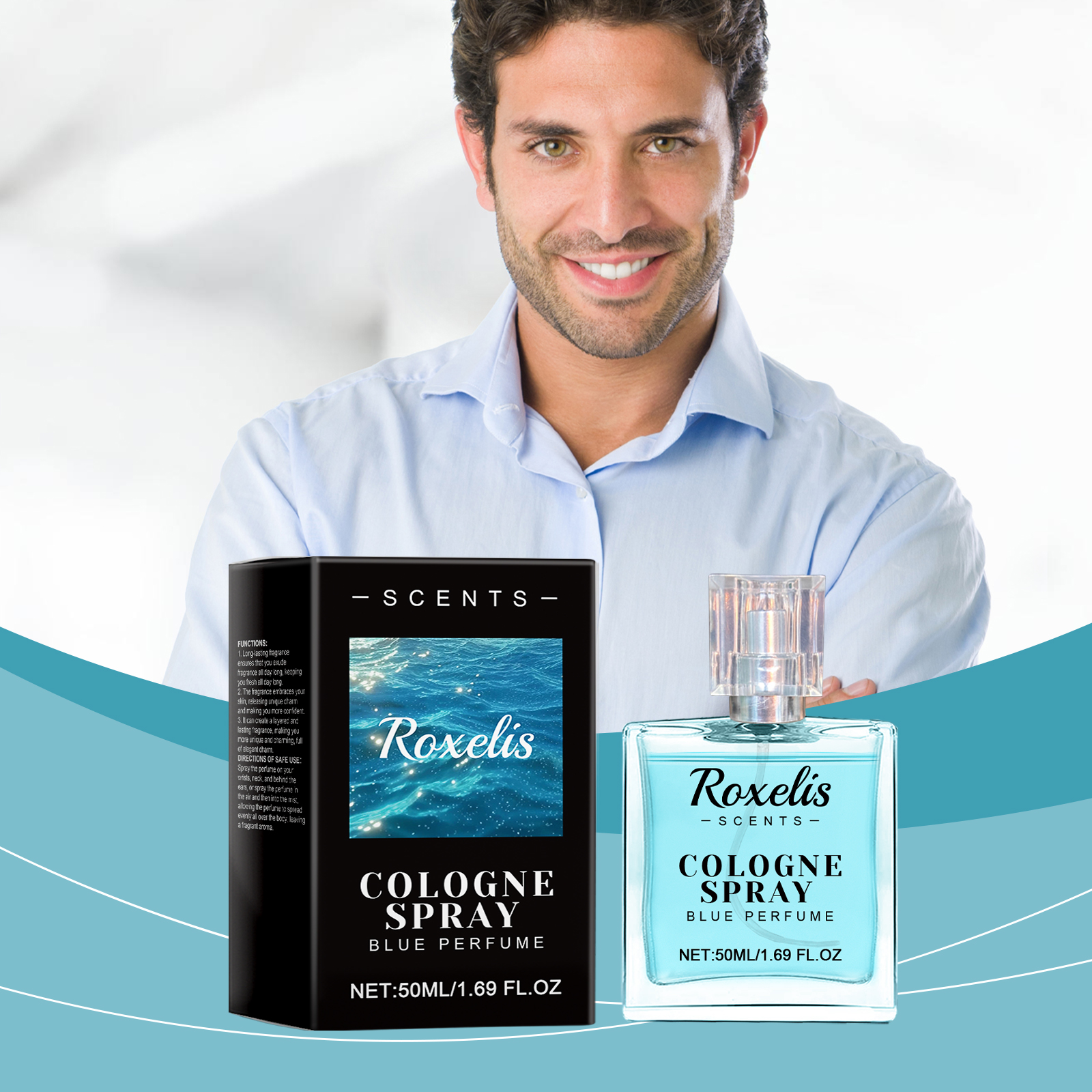 Cologne Blue Perfume Natural Light Fragrance Fresh Scent Charming Amber Longlast Elegant Couple Dating