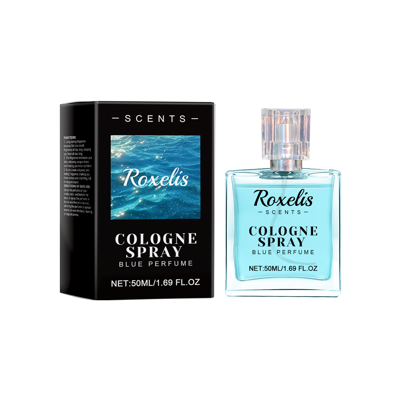 Cologne Blue Perfume Natural Light Fragrance Fresh Scent Charming Amber Longlast Elegant Couple Dating