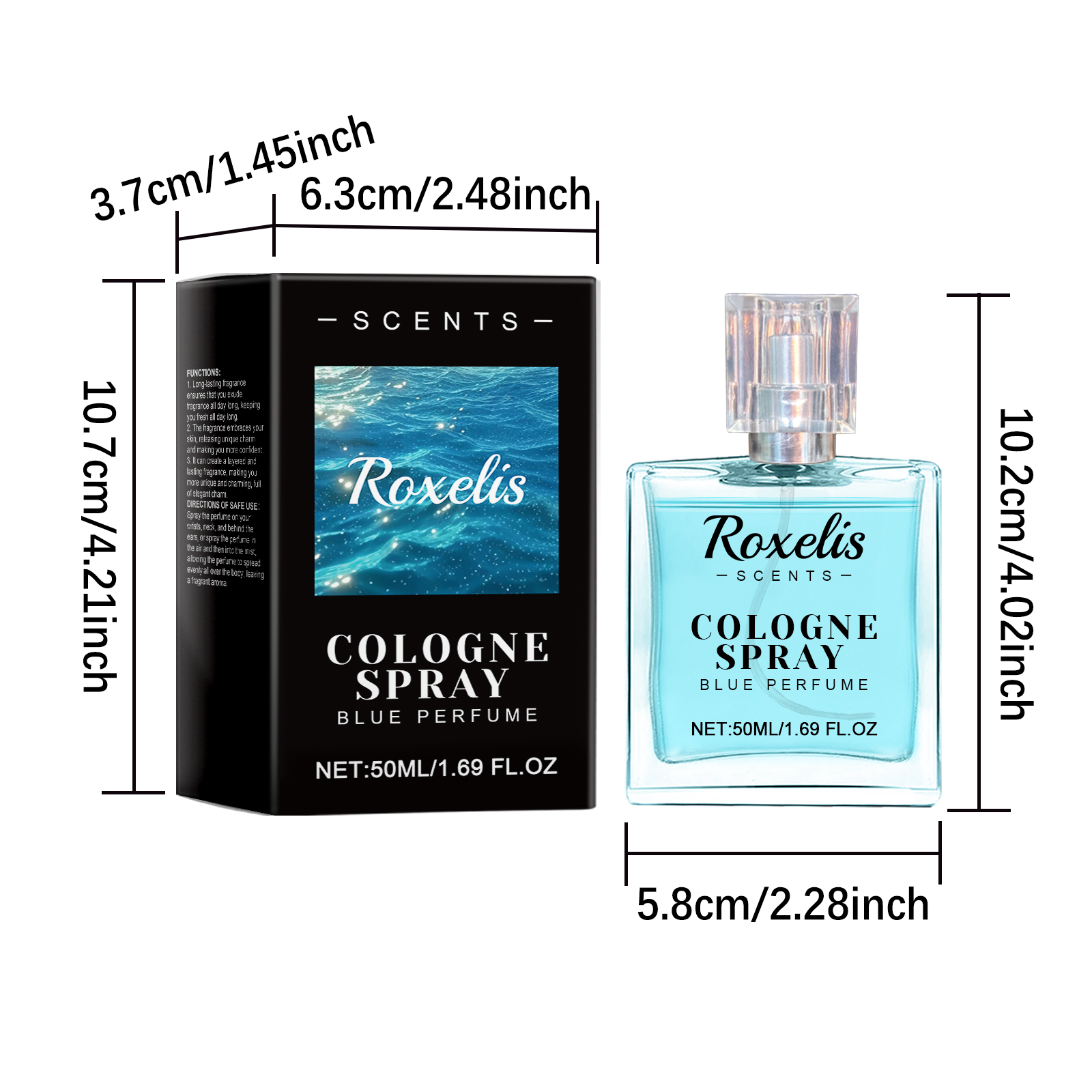 Cologne Blue Perfume Natural Light Fragrance Fresh Scent Charming Amber Longlast Elegant Couple Dating