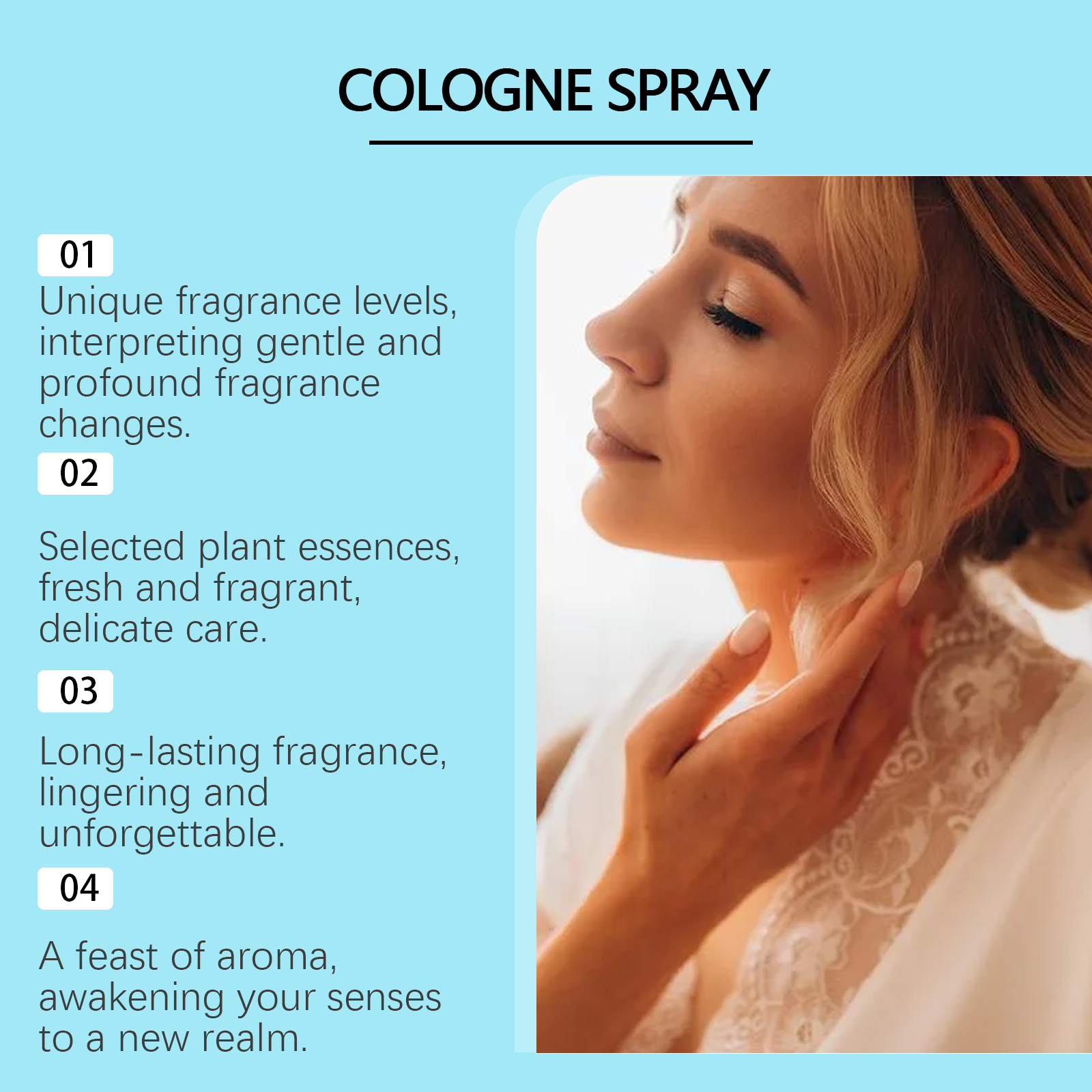Cologne Blue Perfume Natural Light Fragrance Fresh Scent Charming Amber Longlast Elegant Couple Dating