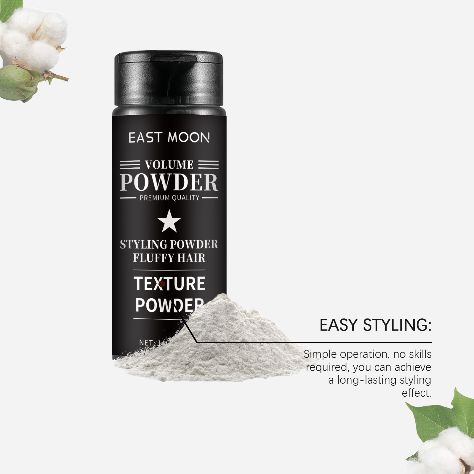 Hair Styling Powder Boosts Curls Holds Shape Smooths Frizz Adds Natural Shine Non Greasy For All Hair Types