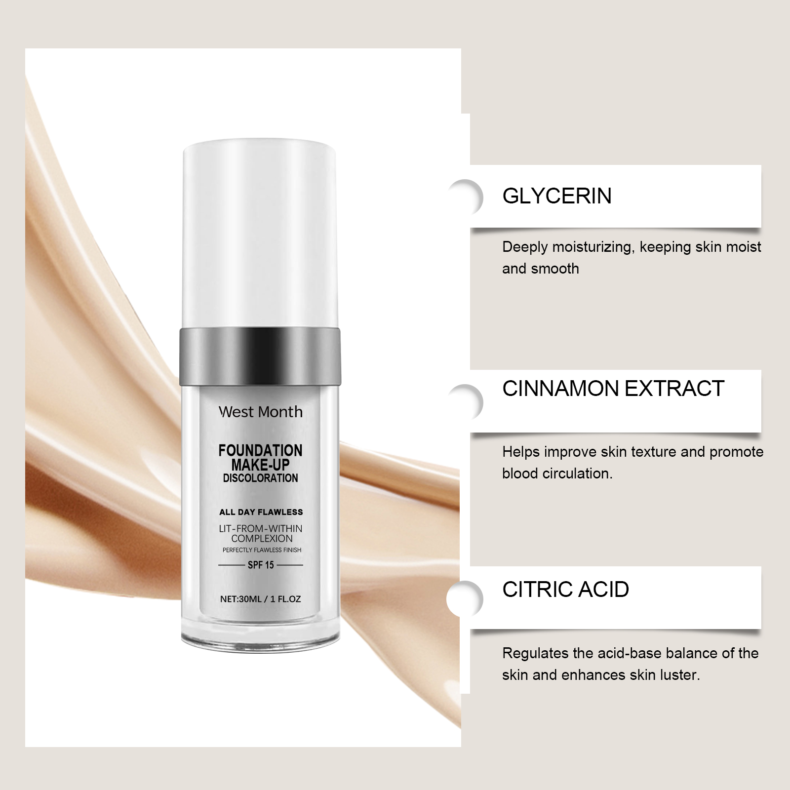 Temperature Change Concealer Foundation Moisturizing Natural Concealing Long Lasting Hydrating Non Transfer Makeup Base