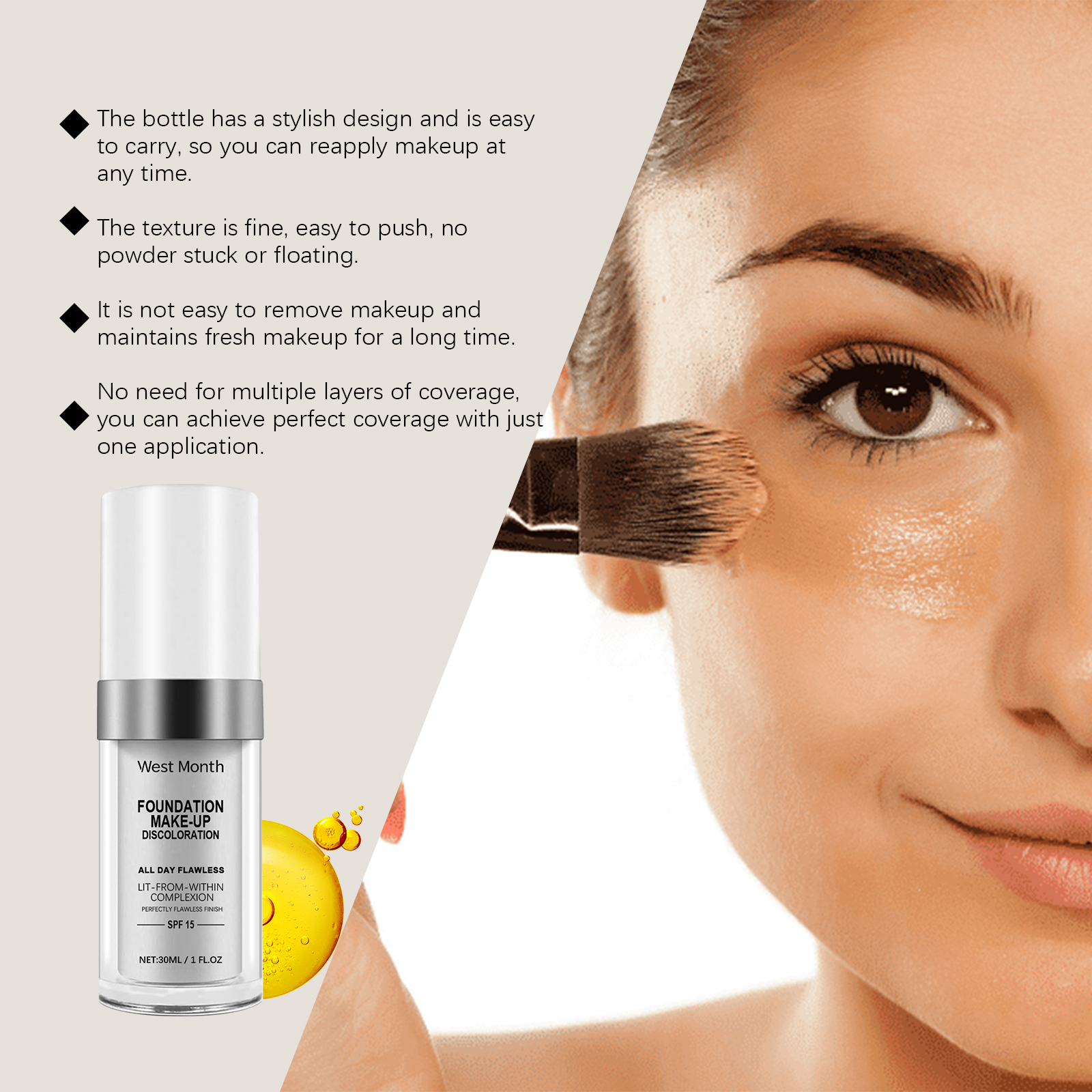 Temperature Change Concealer Foundation Moisturizing Natural Concealing Long Lasting Hydrating Non Transfer Makeup Base