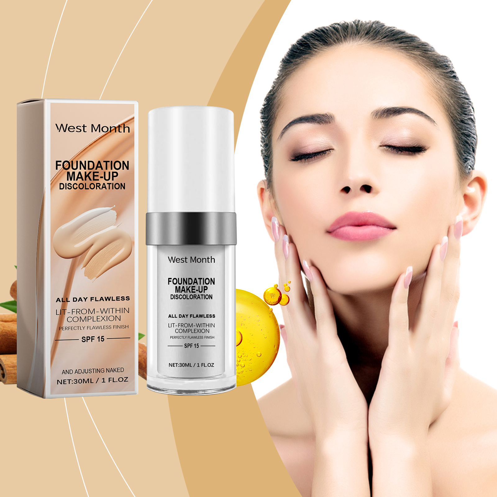 Temperature Change Concealer Foundation Moisturizing Natural Concealing Long Lasting Hydrating Non Transfer Makeup Base