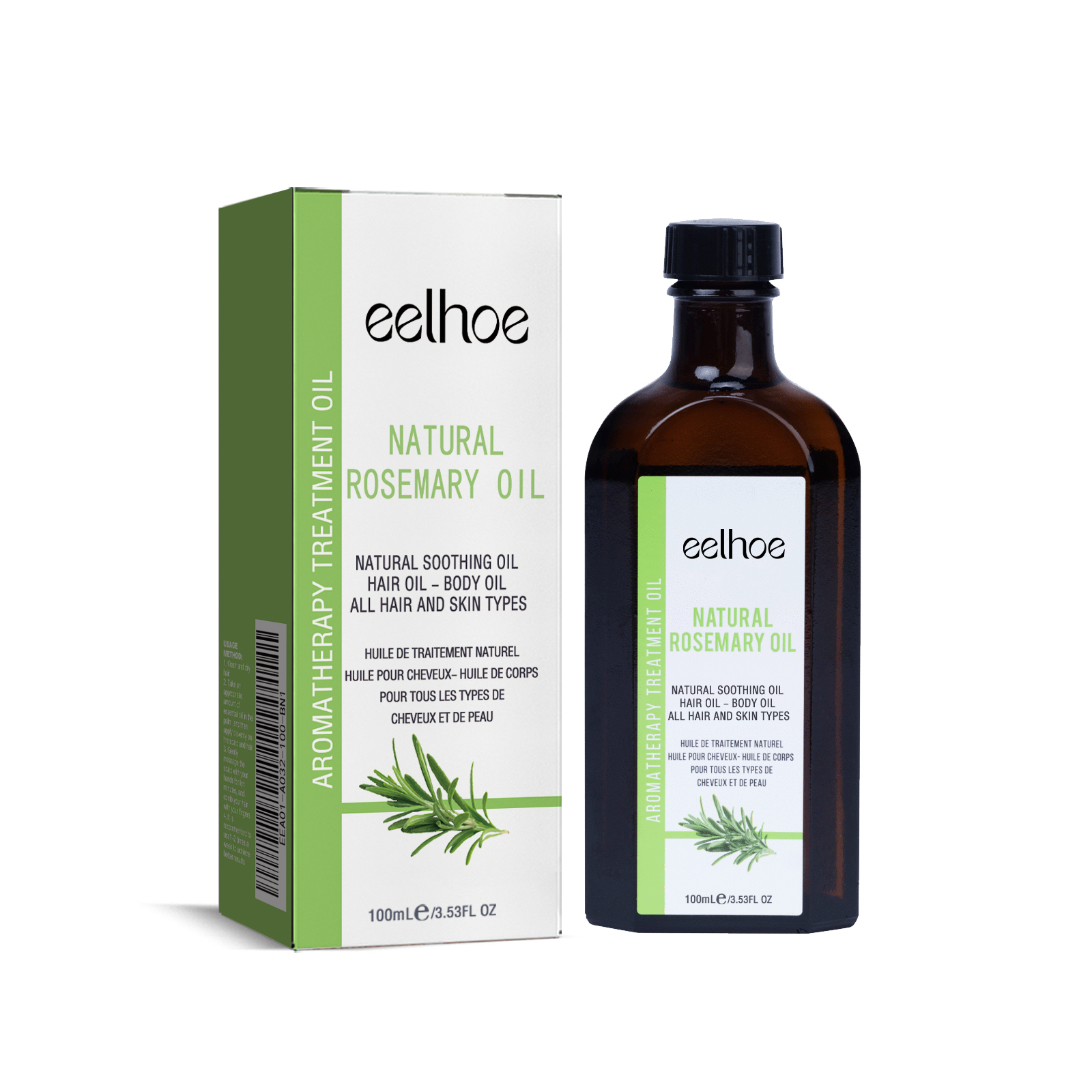 Rosemary Hair Oil Nourishing Smoothing Frizz Control Heat Protection For Dry Damaged Hair Daily Scalp And Strand Treatment