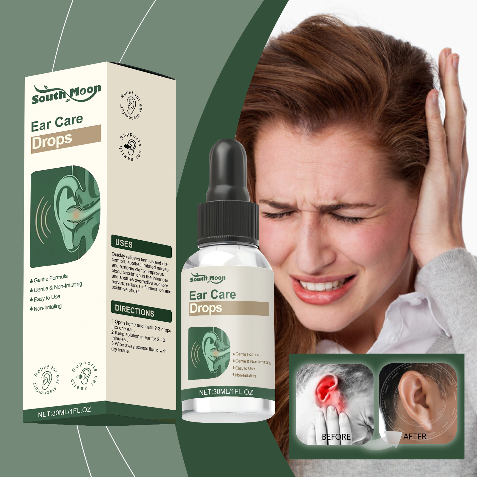 Ear Care Drops Soothing Comfort Relief For Ear Discomfort Daily Cleaning And Massage Support