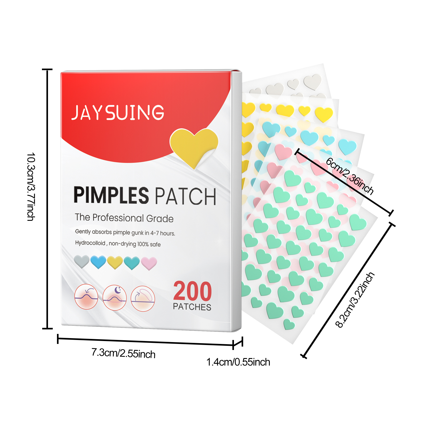 Heart Shaped Acne Patch Hydrocolloid Tea Tree Oil Witch Hazel For Blemish Cover And Daily Skincare