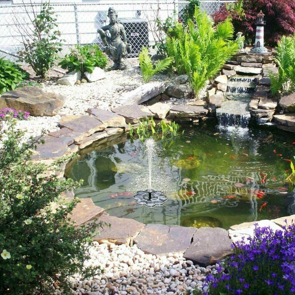 Solar Powered Fountain Bird Bath Water Pump Floating Pond Garden Pool Outside UK