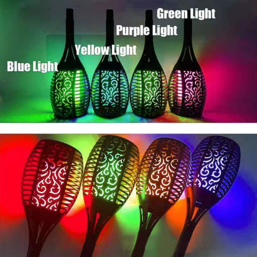 (1 Pack) 7 Color Solar Led garden Flame Torch Light