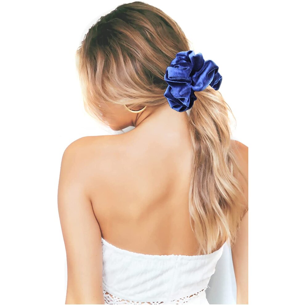 Extra Large Scrunchies for Women Thick Hair, Premium Velvet Big Scrunchy, Soft R