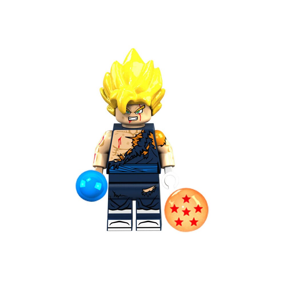 6PCS DRAGON BALL Super Saiyan Sun Wukong Minifigures Compatible Toys Fit Lego