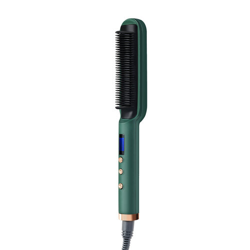 (Green ) Negative ion Electric Hair Straightener Curler Lazy Comb Brush