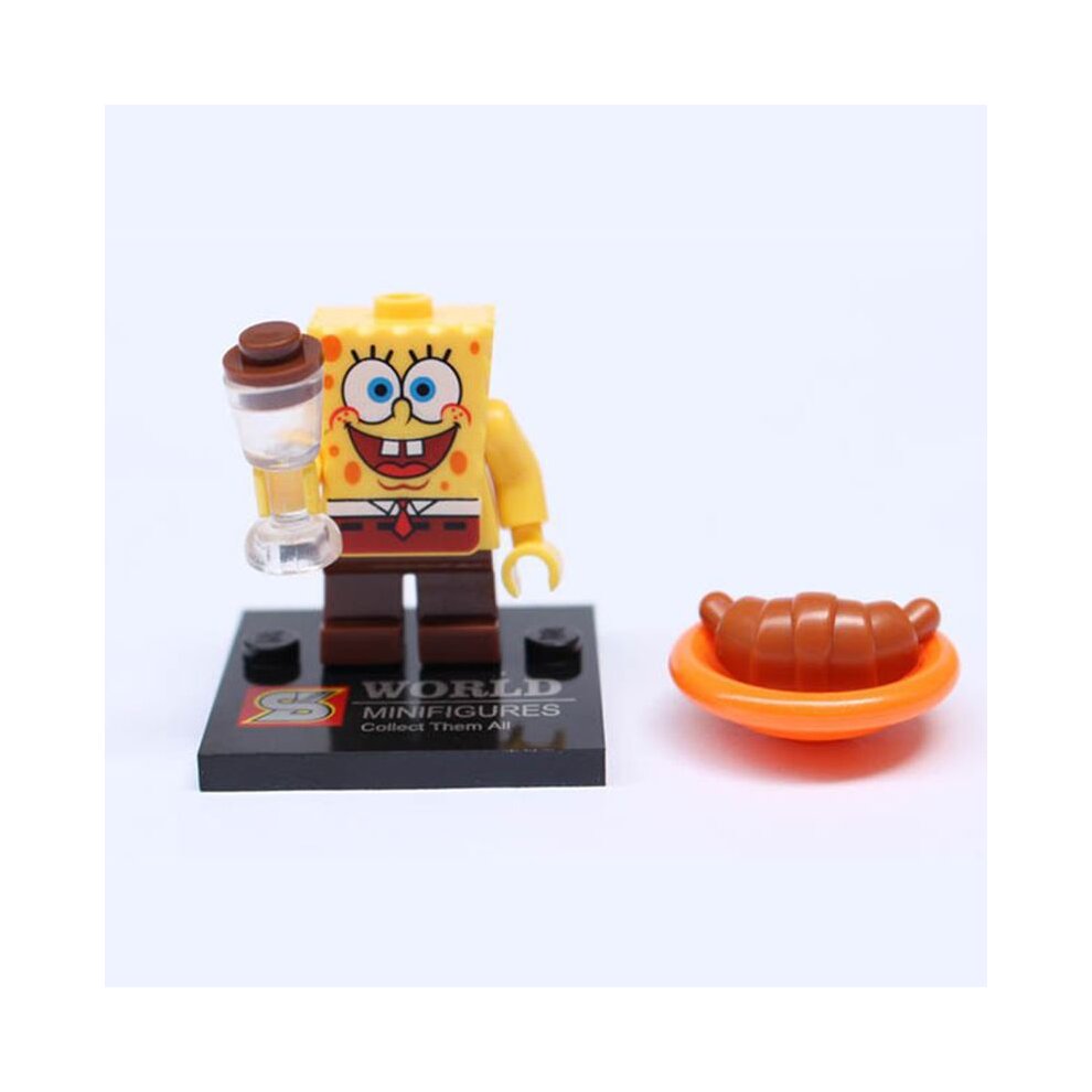8pcs SpongeBob Toy Building Block Children's Wisdom Game Kids Christmas Gift