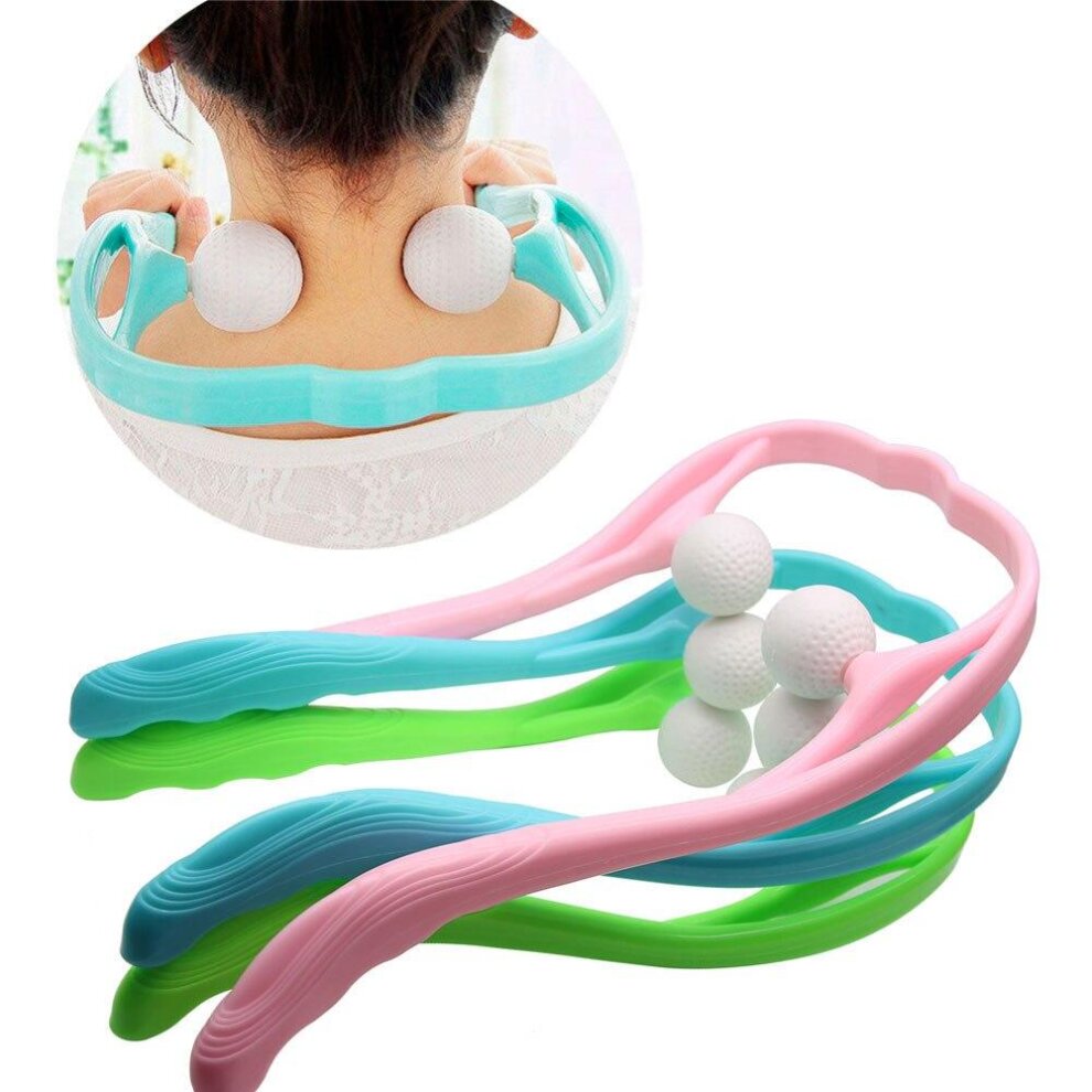 Neck Massager with Shiatsu Roller Ball Portable Handheld Self Massage Tool for Pressure Relieve Hand Deep Tissue Massage Dual Trigger Point Therapy Pain Relief of Neck and Muscles Tension Relief Home Office Use