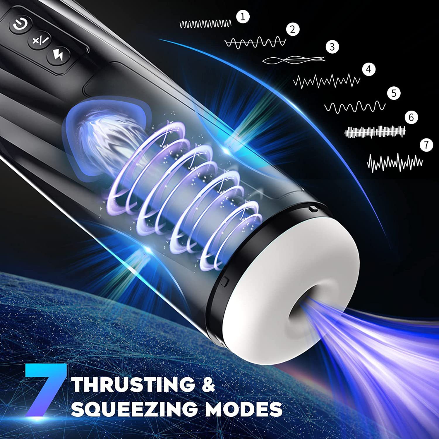Electric Masturbator Cup Automatic Masturbator Sex Toy for Men Masturbating Male Pocket Pussy Masturbators Orgasm Vibrator with 7 Modes Telescopic Function and Extrusion