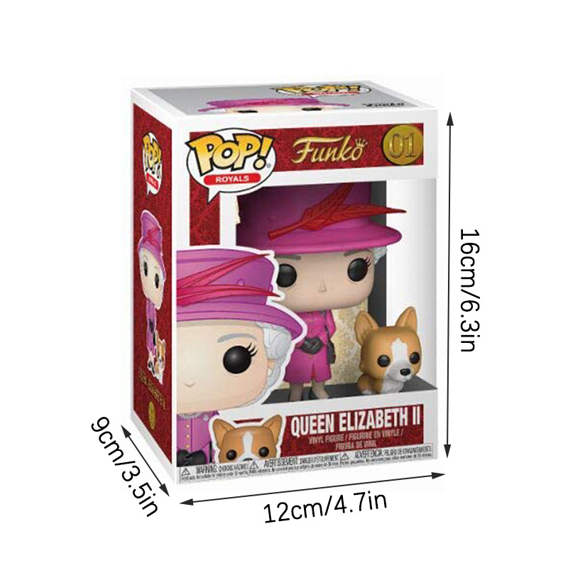 FUNKO POP Queen Elizabeth II With Corgi Dog Exclusive PVC Figures Royalty Statue Vinyl Action Figure