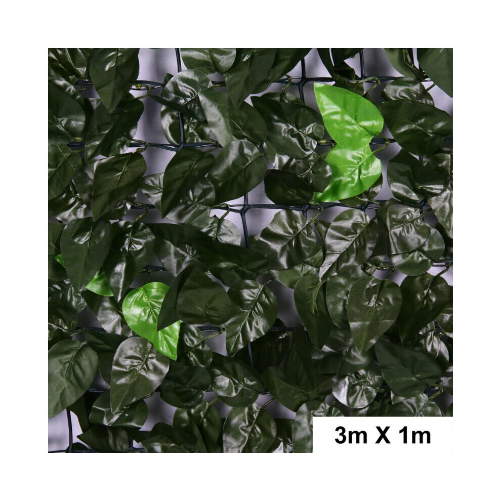 3M Artificial Lvy Leaf Hedge Roll Privacy Fence Screen Green Cover