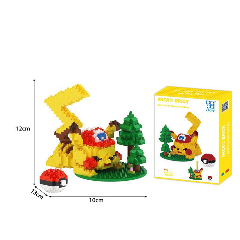 Pikachu Pokemon Diamond Micro Brick Figures Assembly Toys