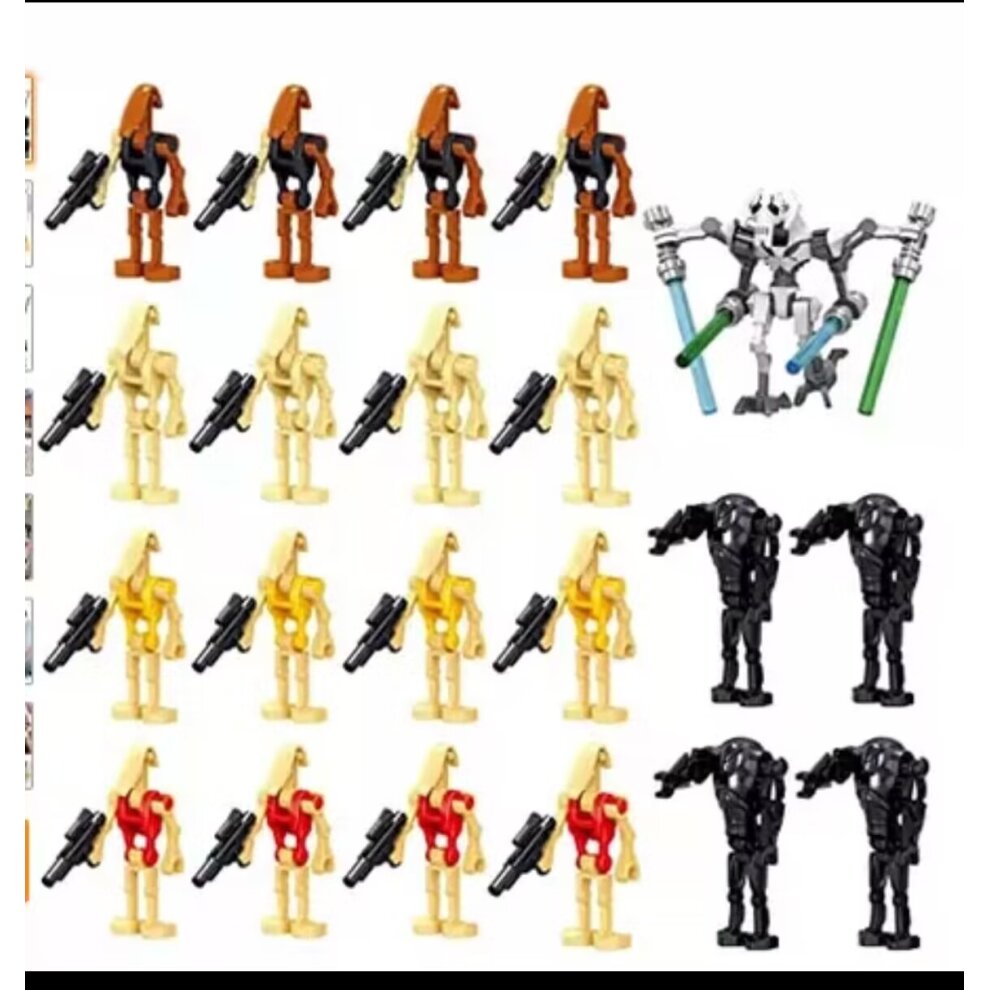 (21 Pcs Set) Star Wars Building Block Sets Toys Mini Bricks Figures Minifigures Battle Droid Toys Collectibles For Boys Fans Gifts Fit Lego