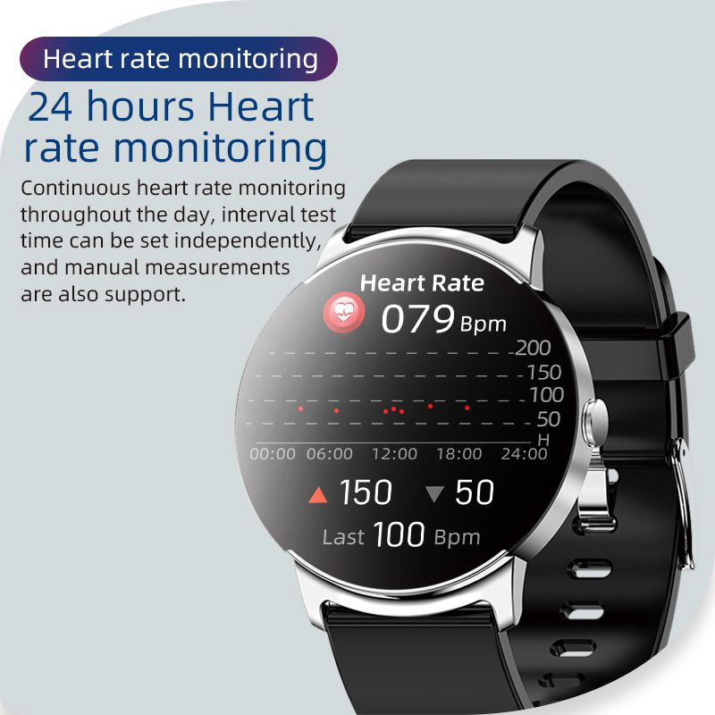 (White) Smart Watch NFC Access Camera Control Bluetooth Calls Music Play Sports Heart Rate Blood Sugar for Xiaomi Huawei Smartwatch