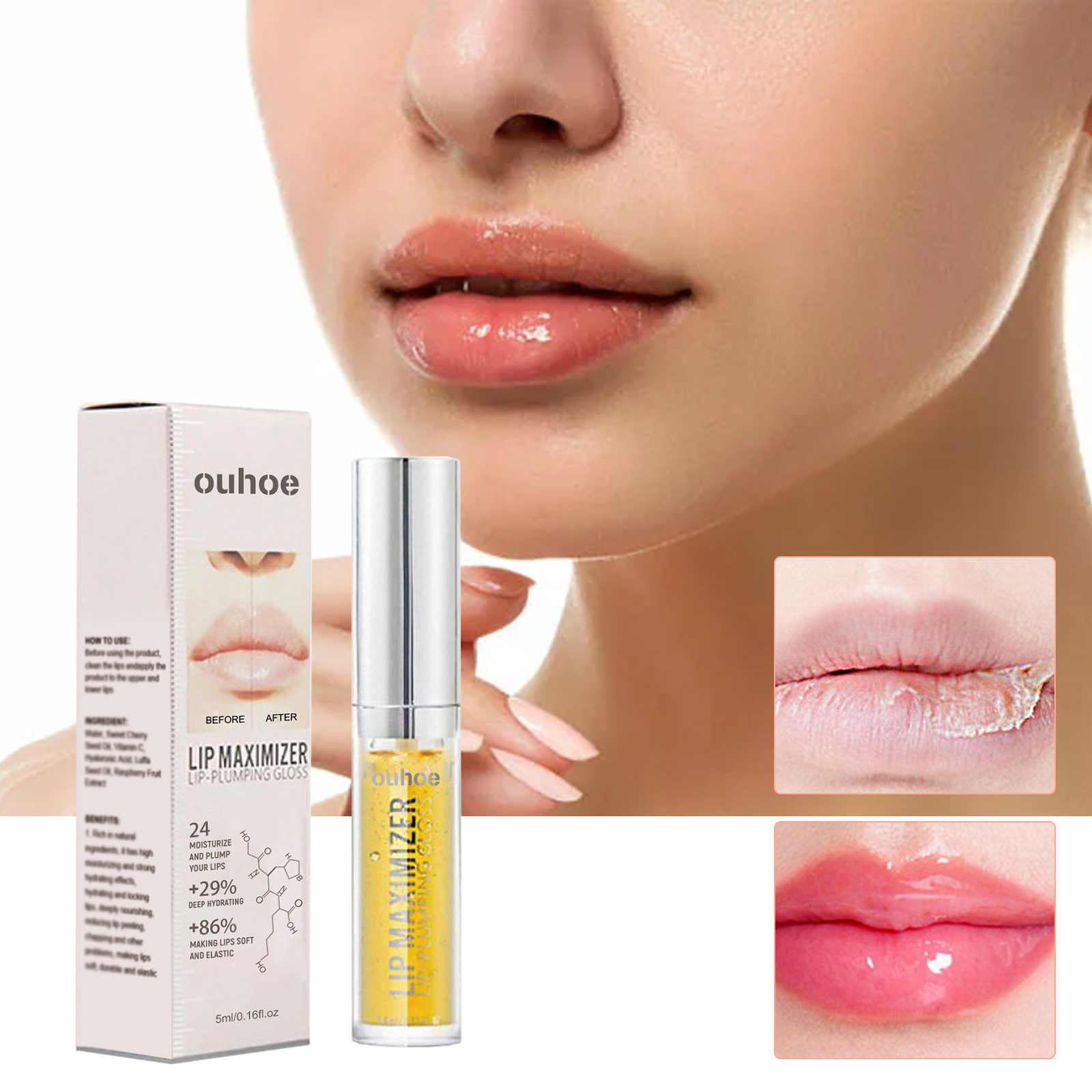 Lips Plumping Serum Gloss Lips Maximizer Transparent Lips Plumper Serum Enhancer Nourishes Moisture Retention Lip Care Makeup Beauty Health 5ml