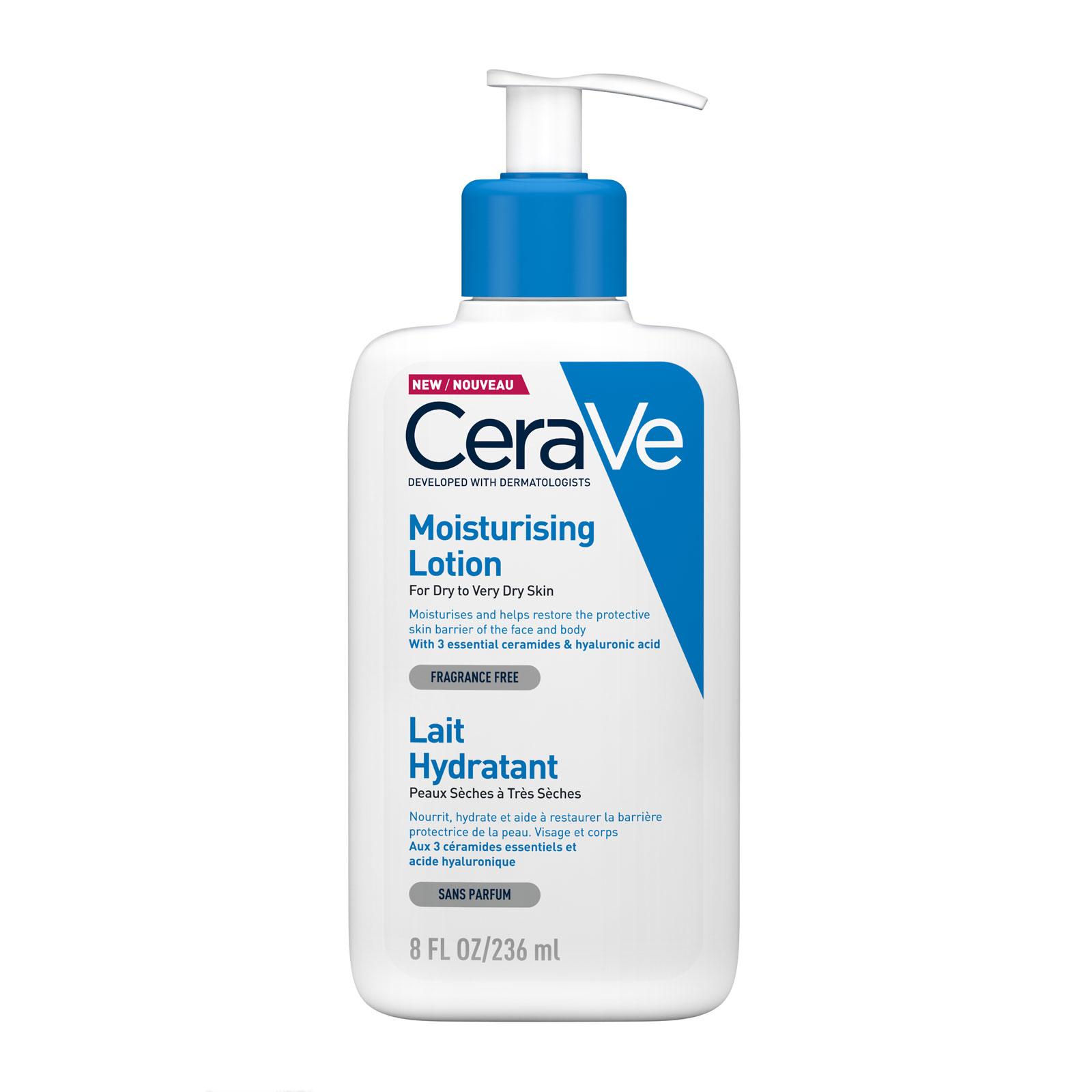 CeraVe Moisturising Lotion Daily Face Body Moisturiser with hyaluronic acid and 3 essential ceramides for Dry to Very Dry Skin 236ml