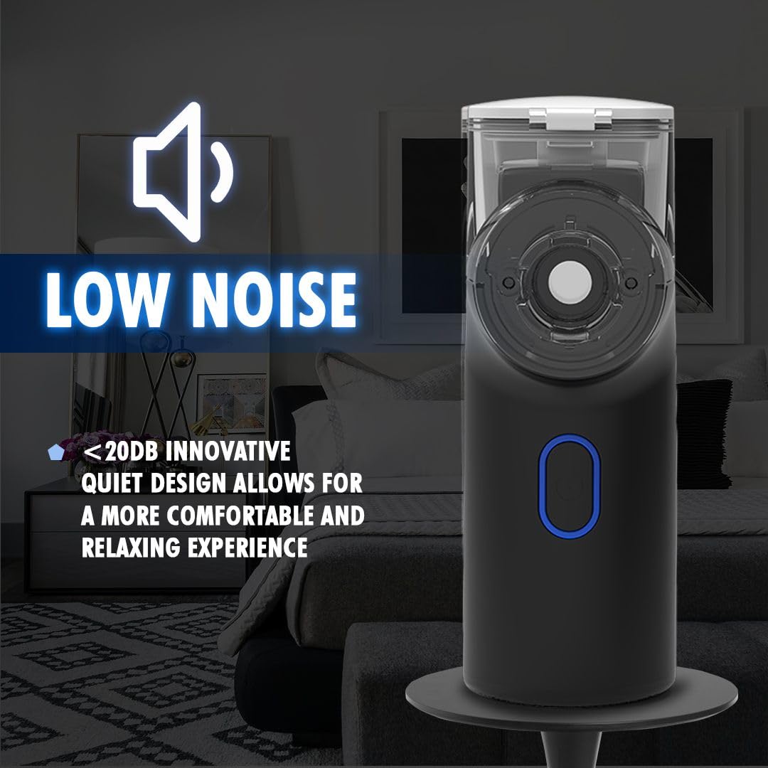 (Blue) Portable Handheld Nebulizer Mini Portable Steam Inhaler Electric Handheld Machine Steam Inhaler Atomizer for Adults and Kids Travel and Home Use
