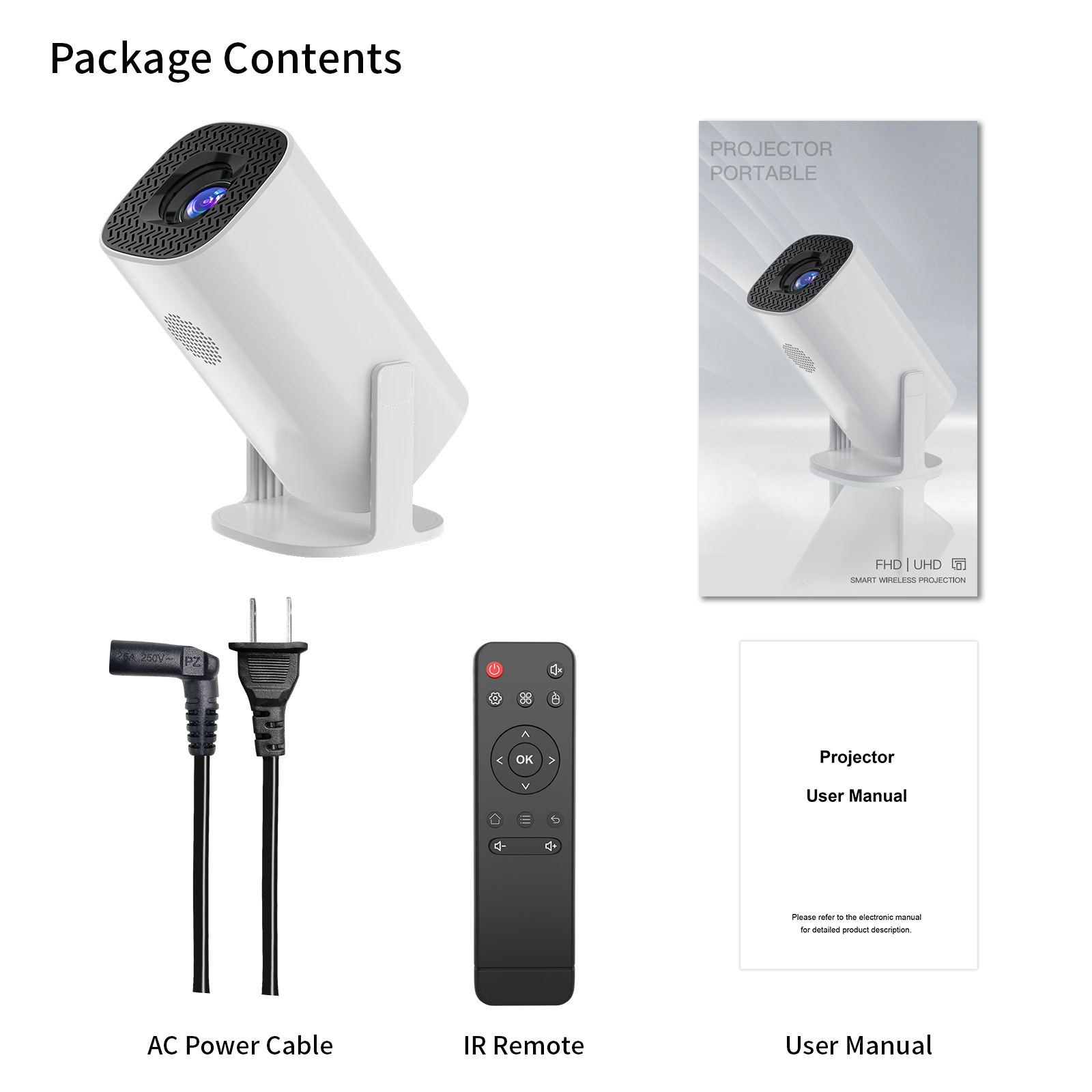Android 11 Projector with WiFi and Bluetooth Smart Mini Portable Projector Pocket Outdoor