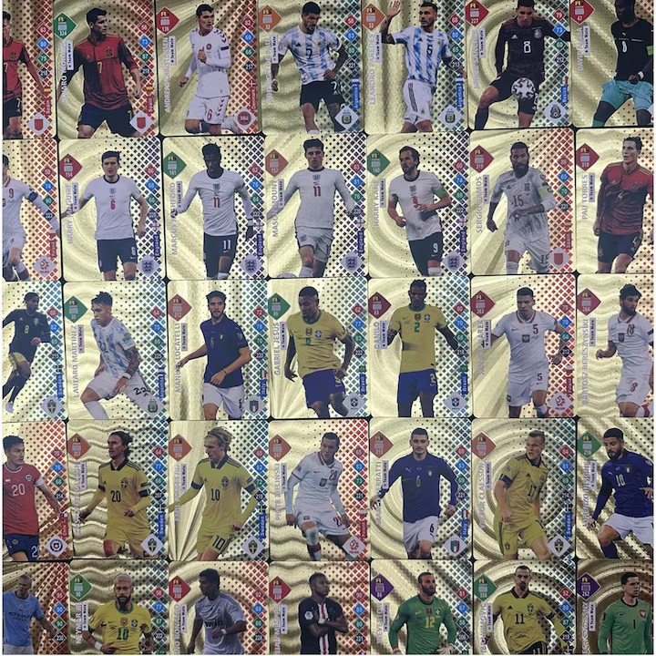 World Football Stars 55Pcs Silver Cards Trading Cards Games Plastic Material Football Player Toys Card Soccer Cards Childrens Fan Kids Gifts Packs