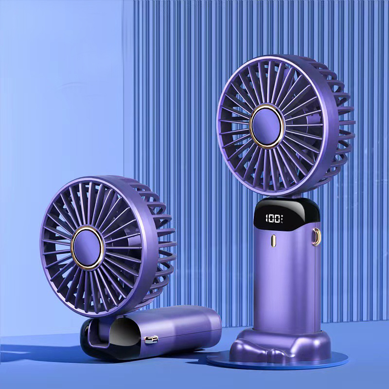 USB Rechargeable Fans Hand Held Fan,Portable Handheld Desktop Fans with LED Display for Home Office Bedroom Outdoor Travel
