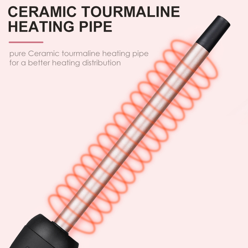 9mm Thin Hair Curling Wand Small Hair Curling Iron Hair Curler for Short and Long Hair Fast Heating Ceramic Tourmaline Long Barrel with LED Display