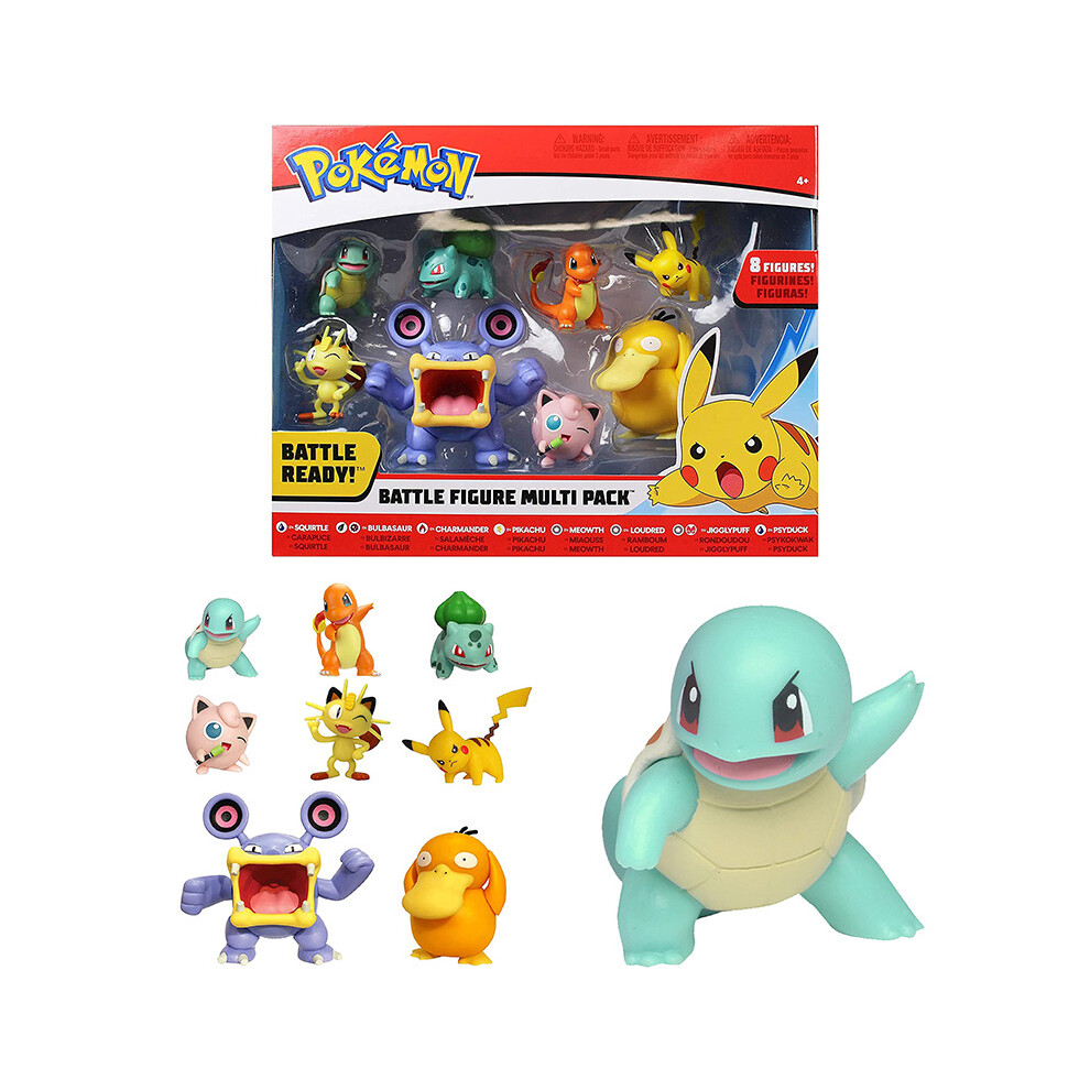 8pcs Set Pokemon Battle Action Figure Multi Pack Pikachu Meowth Loudred Toy Gift