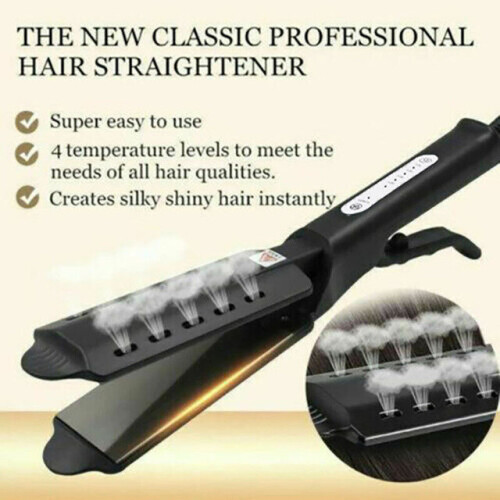 Ceramic Tourmaline Ionic Flat Iron Hair Straightener, Steam Electric Splint Hair Straighteners
