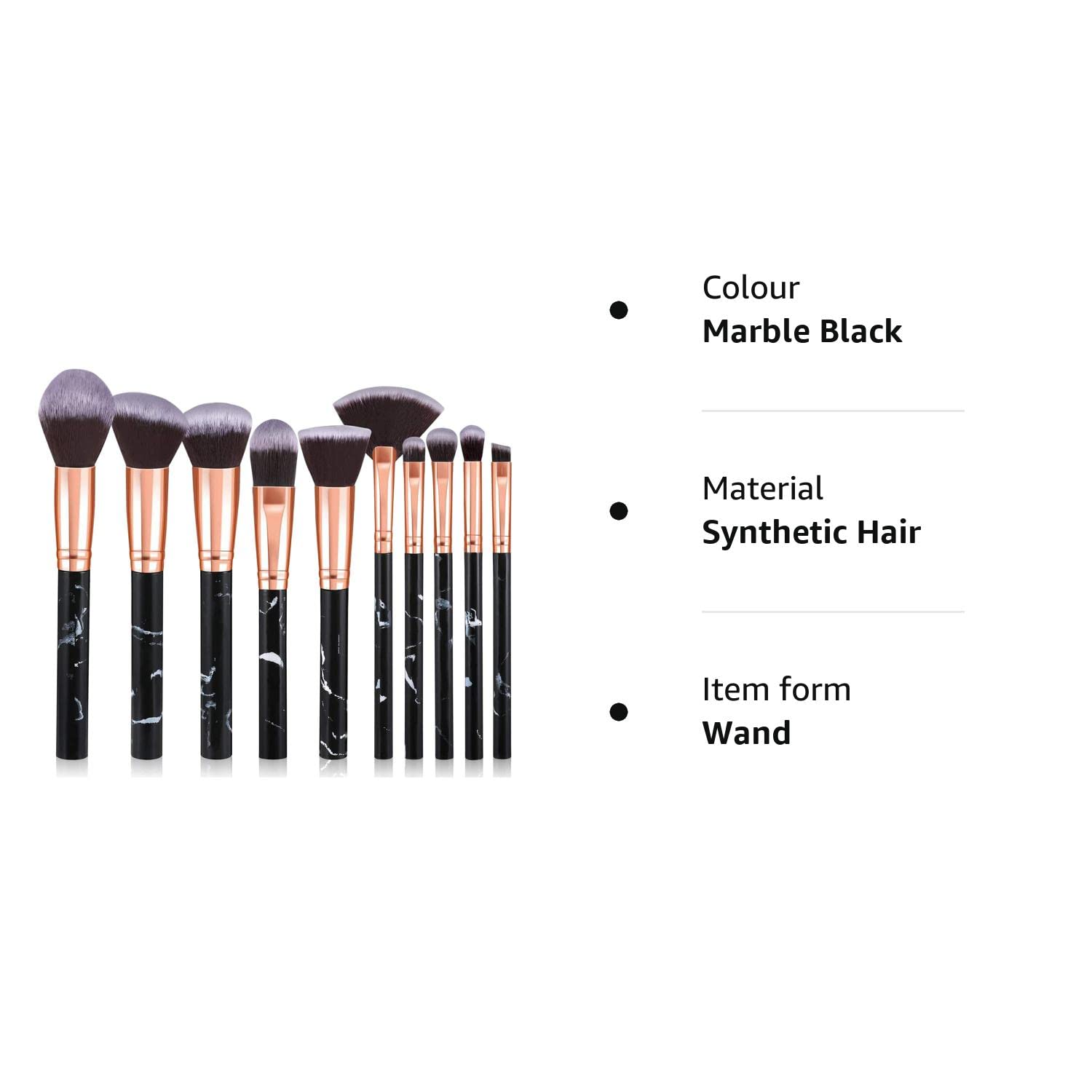 Makeup Brushes 10Pcs Marble Makeup Brush Set Foundation Powder Blush Blending Eyeshadow Brushes Sets