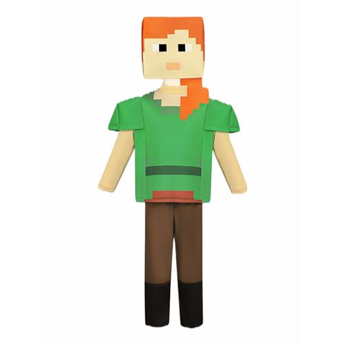Minecraft Alex MC Game Theme Cosplay Character Classical Suit Halloween Kid with Headgear