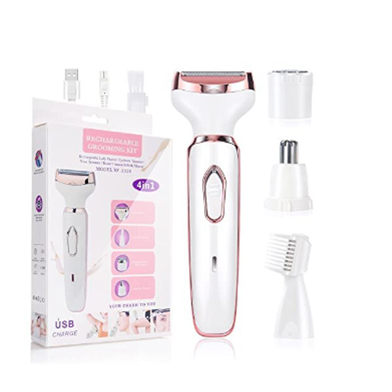 ACWOO Electric Lady Shaver, Cordless 4 in 1 Electric Shaver for Women, Rechargeable Painless Electric Razor Bikini Trimmer Wet and Dry Hair Remo