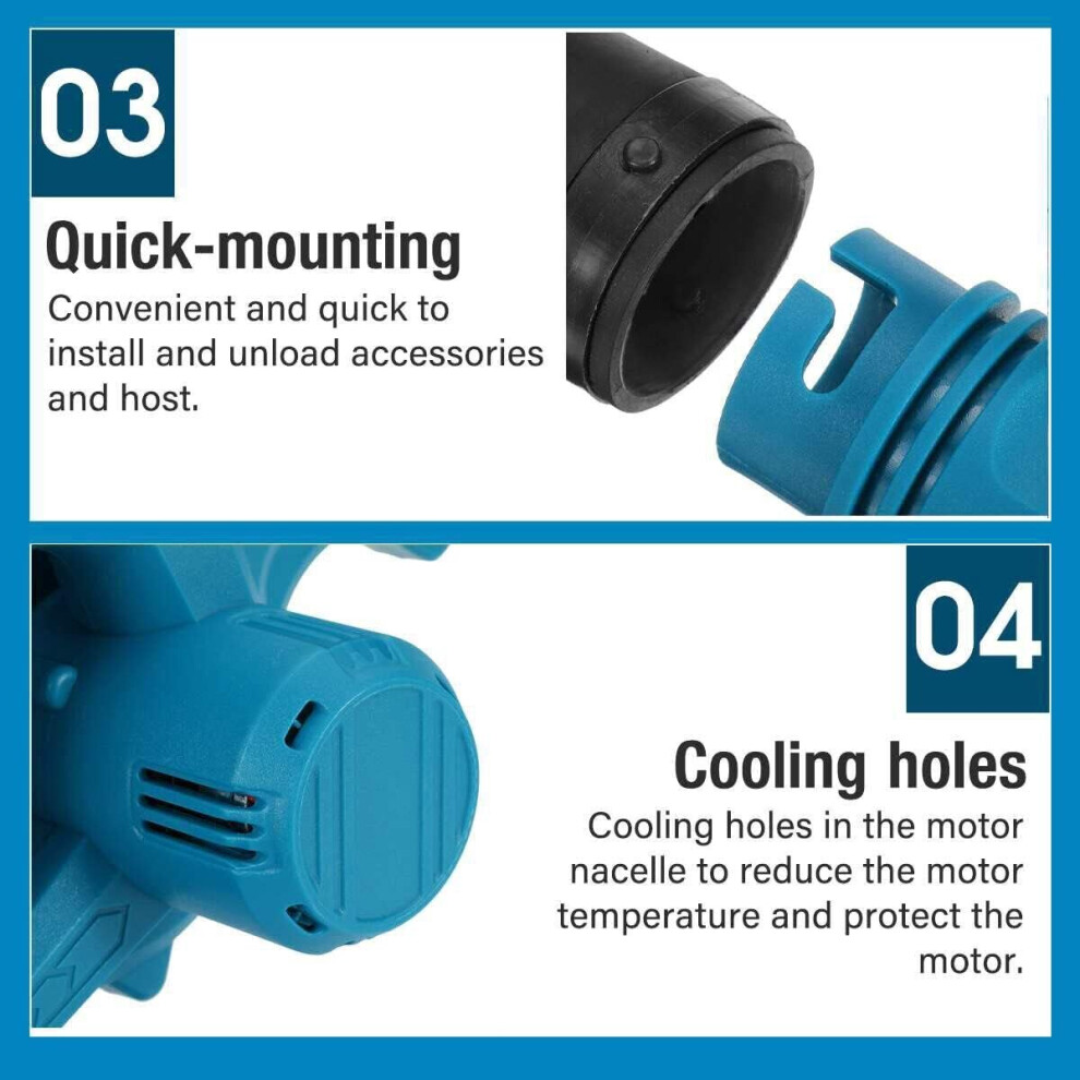 2IN1 Cordless Air Leaf Blower Vacuum+2x Battery 5.5A-Makita Compatible
