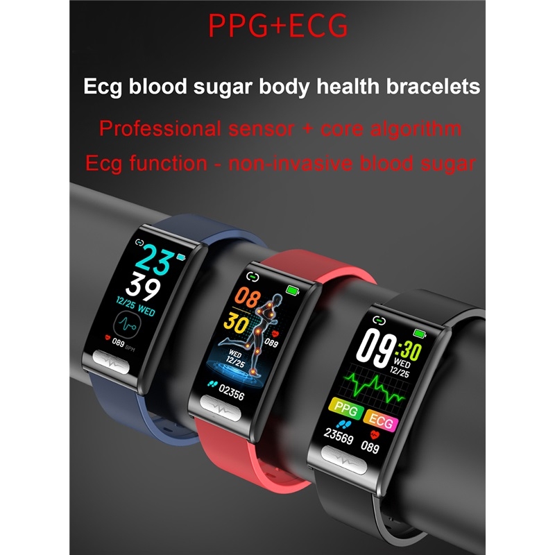 Blood Sugar Smart Band Watch Men Heart Rate Blood Pressure SPO2 Temperature Sport Fitness Bracelet