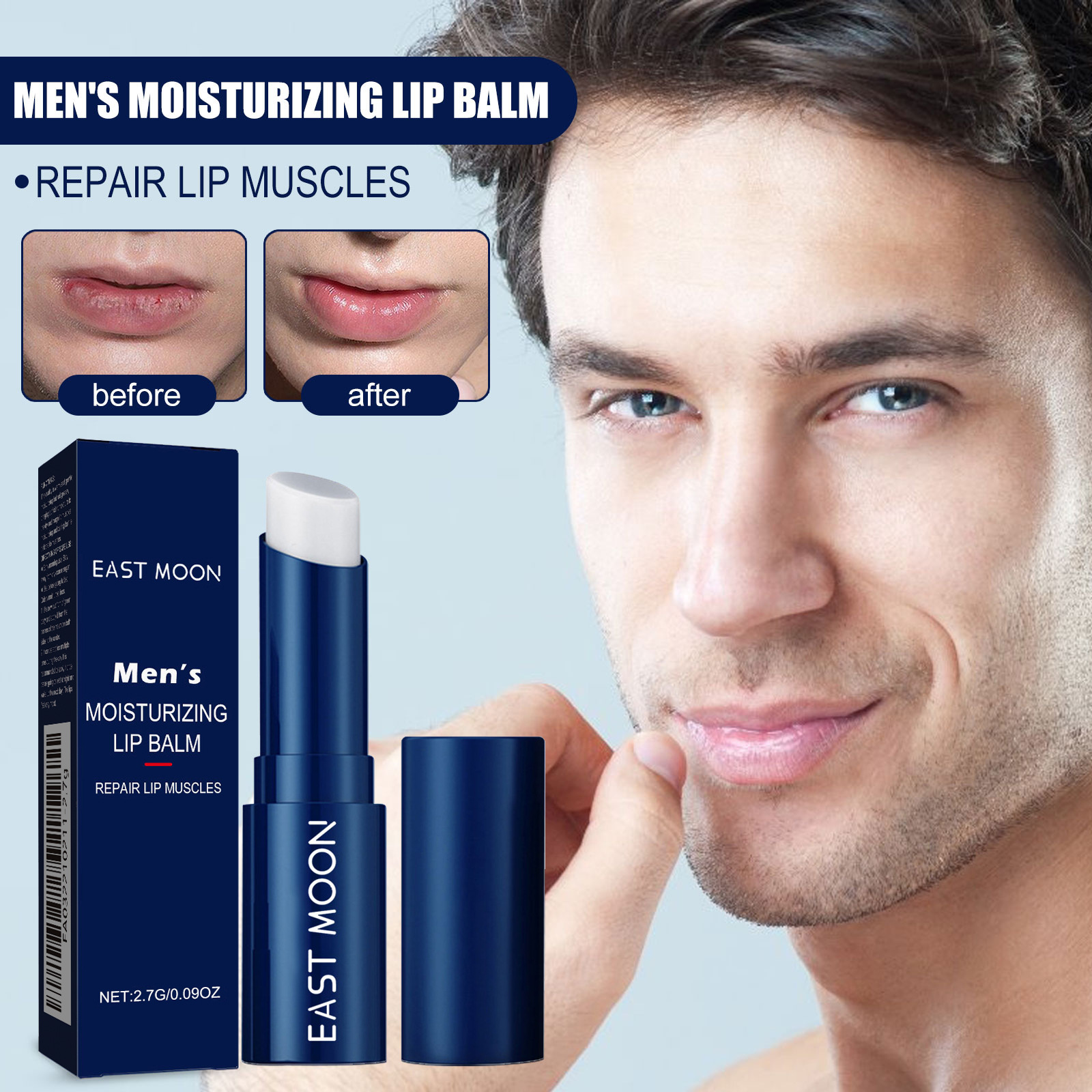 (1 PC) Men Moisturizing Lip Balm Lip Balm Hydrating Remove Dark Smoke Lips Dead Skin Repair Dry Cracking Not Greasy Reduce Fine Lines Deep Nourishing Lip Stick