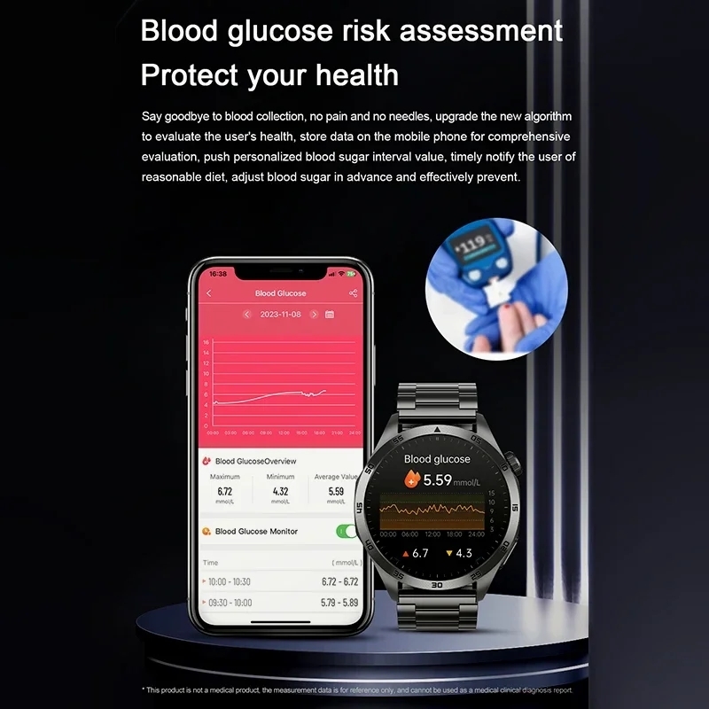 Medical Grade Smart Watch Blood Sugar Blood Lipid Uric Acid Health Smartwatch