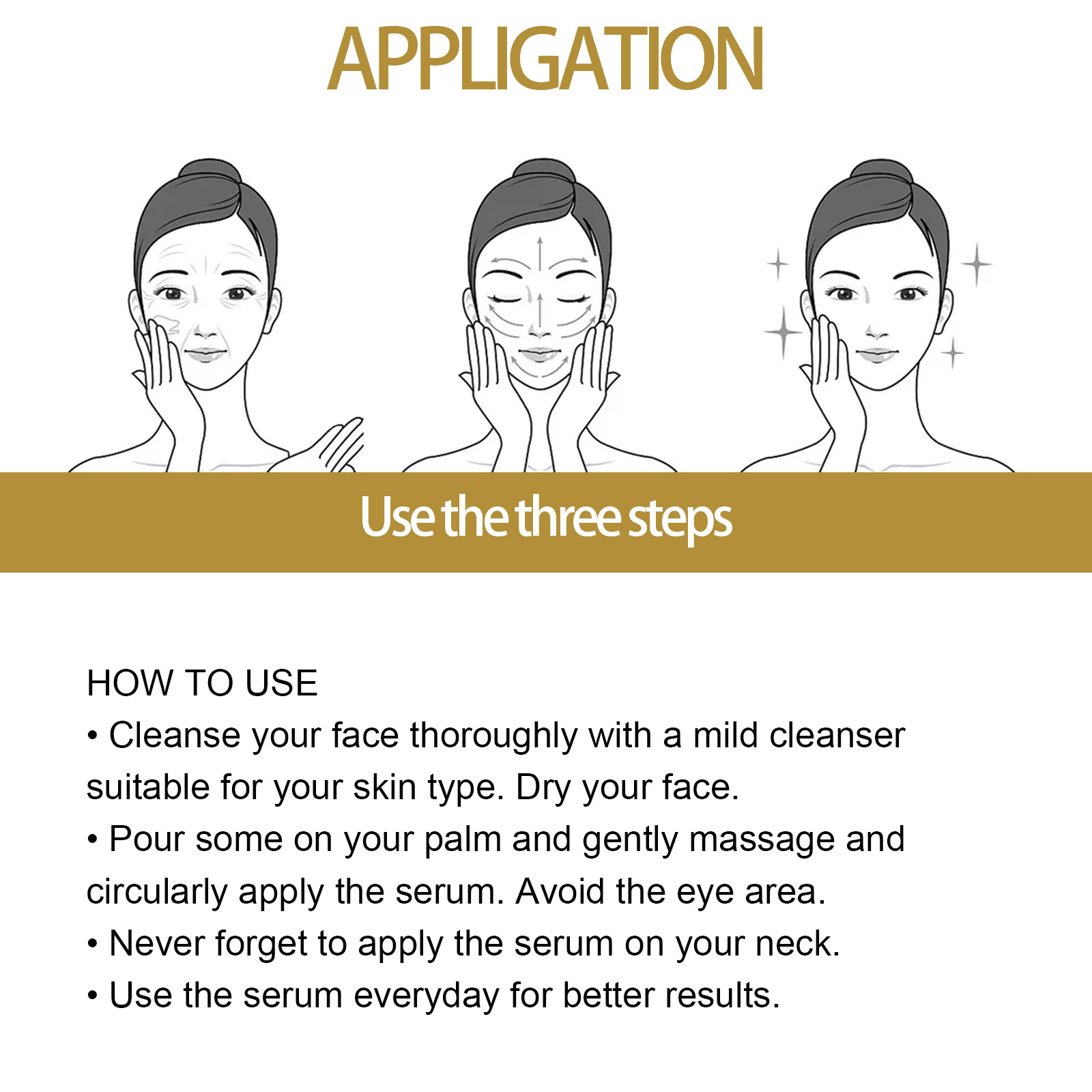(1 PC) 24K Gold Face Essence for Fine Lines Reduction and Wrinkle Control Face Serum Pore Care Hyaluronic Acid Moisturizing Plumping Essence Aging Skin Care