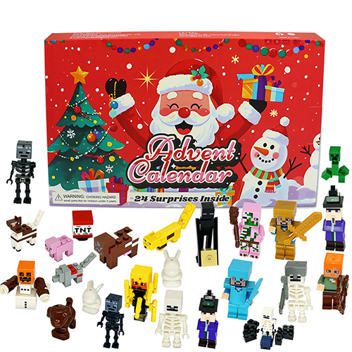 Christmas Countdown Calendar Building Blocks Toys For Kids Minecraft Minifigures Advent Calendar Surprise Gifts Blind Box For Children Fans