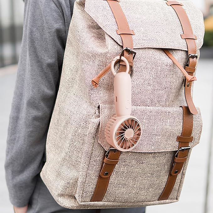 (Pink) Outdoor Pocket Fan Handheld Air Cooler Mini USB Charging Portable Summer Cooling Small Personal Cool Fans for Office Desktop