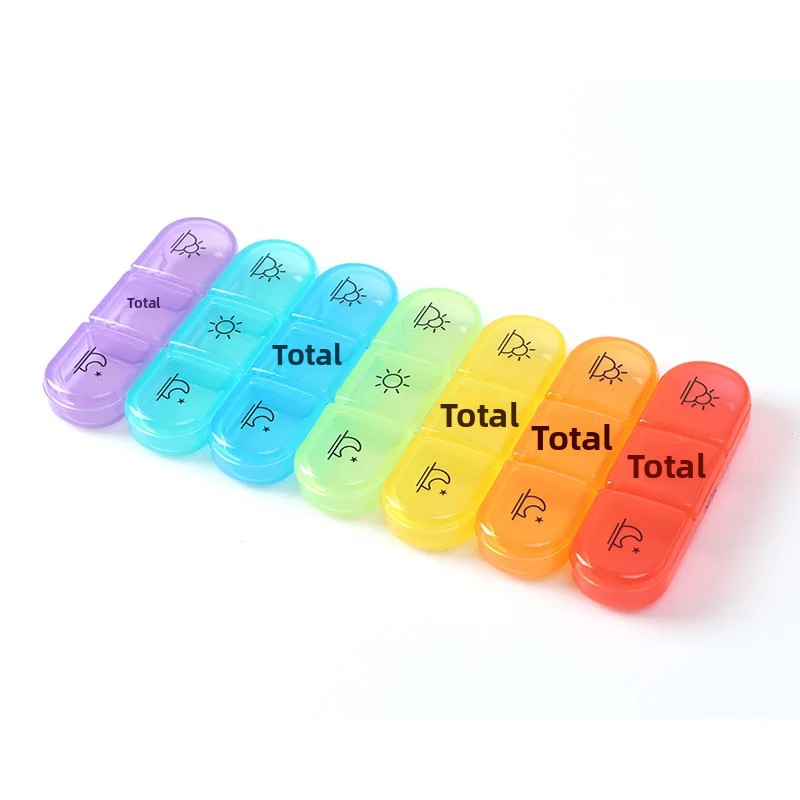 Pill Box 7 Days Pill Organizer Home Daily Medication Storage Container 28 Grids Medicine Box Portable Travel Large Compartments for Vitamins Medicine Fish Oils