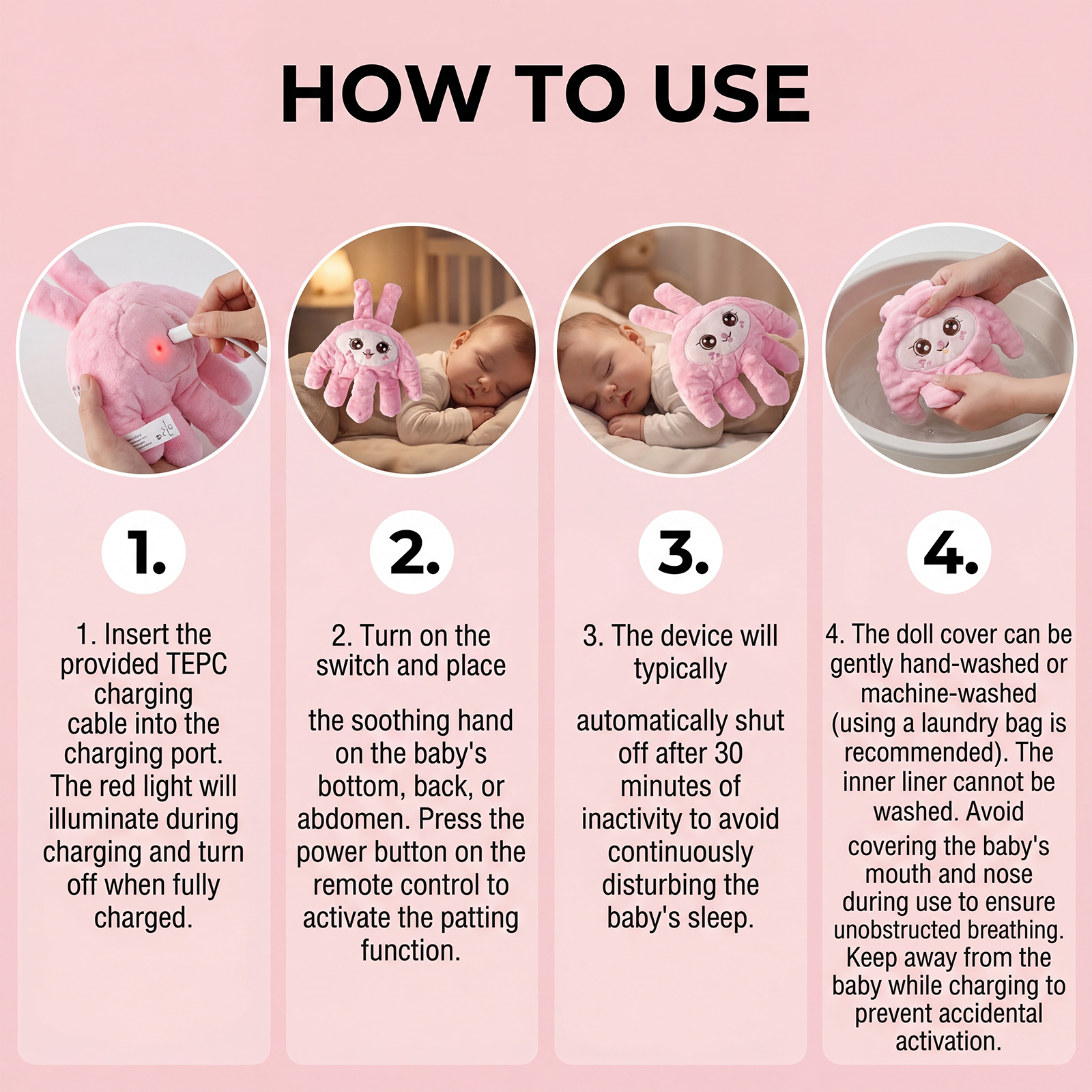 (Pink) Newborn Baby Sleep Aid Palm Pillow Baby Soothing Palm Baby Sleep Aid Baby Calming Sleep Remote Control Toddler Palm Pillow