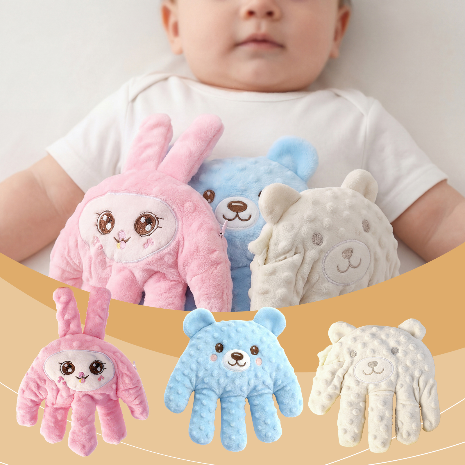 (Pink) Newborn Baby Sleep Aid Palm Pillow Baby Soothing Palm Baby Sleep Aid Baby Calming Sleep Remote Control Toddler Palm Pillow